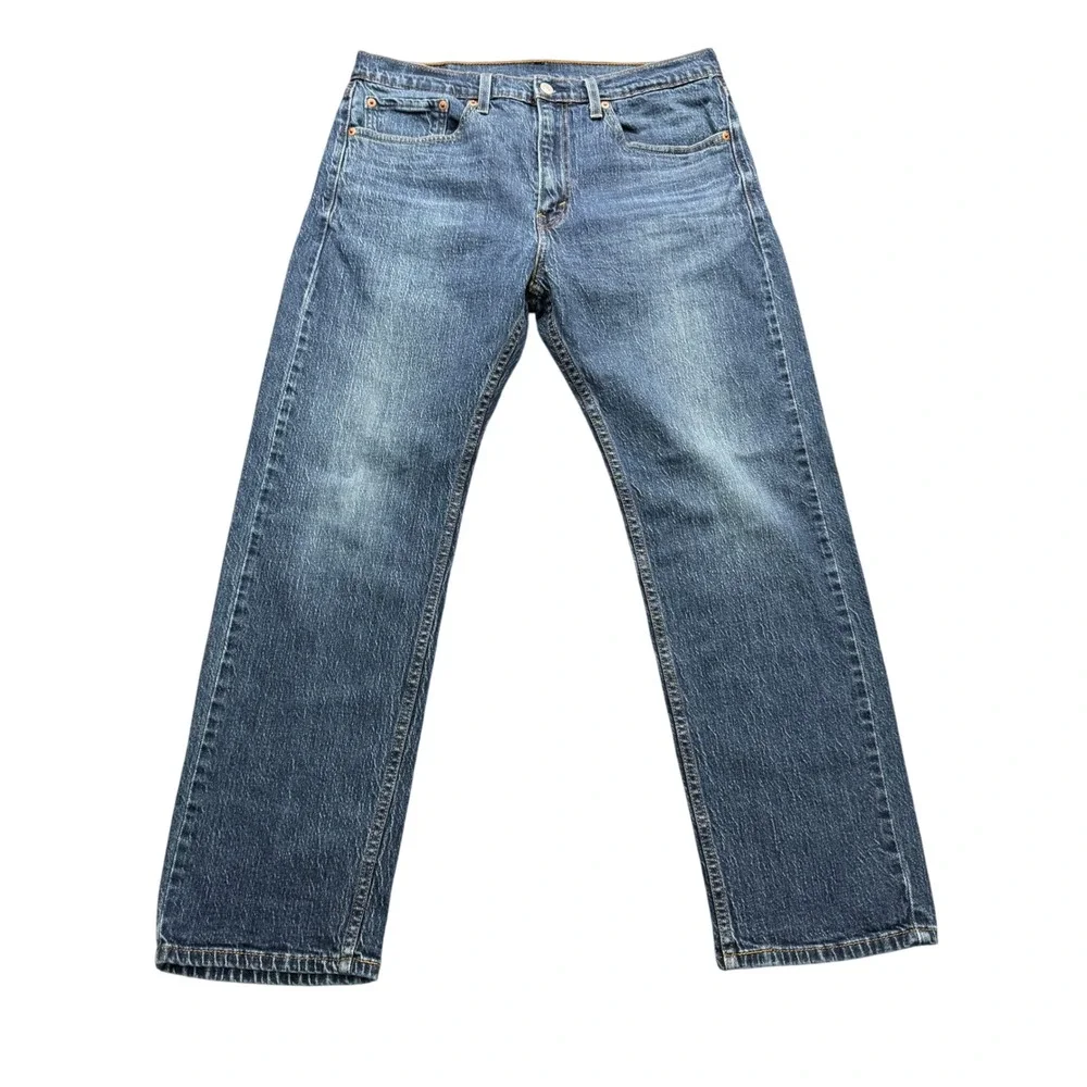 Levi's 505 Regular Fit‎ Jeans Mens 34x30 Blue Medium Wash Denim Workwear